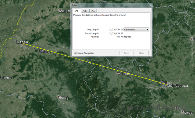 Google Earth Lineal in Gebrauch