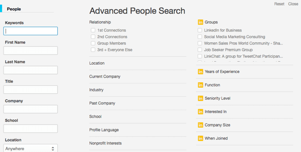 Linkedin Advanced People Search