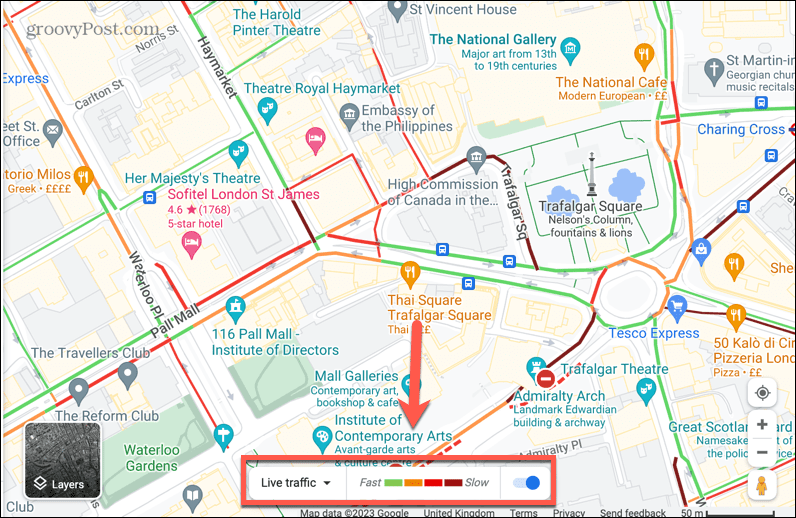 Google Maps Live-Verkehrsleiste