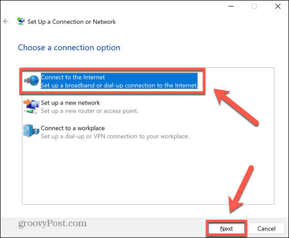 Windows verbindet sich mit dem Internet