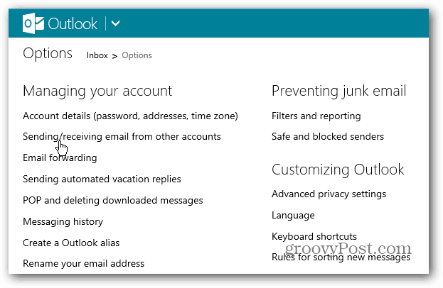 Outlook.com Tipp: Legen Sie Ihr Standard-E-Mail-Konto fest