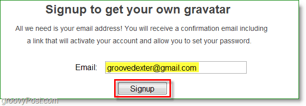 Gravatar-Screenshot - Melden Sie sich an, um Ihren eigenen Gravatar zu erhalten