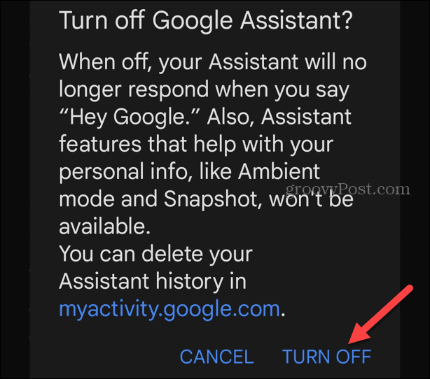 Deaktivieren Sie Google Assistant