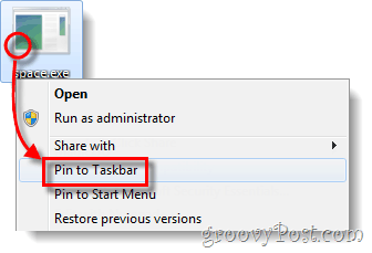 Pin-Exe-Datei an Taskleiste Windows 7