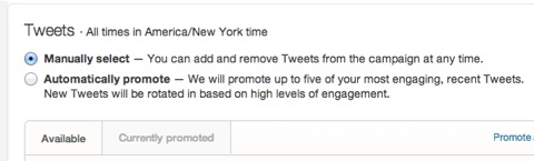 Wählen Sie den manuellen Upload der gesponserten Tweet-Kampagne