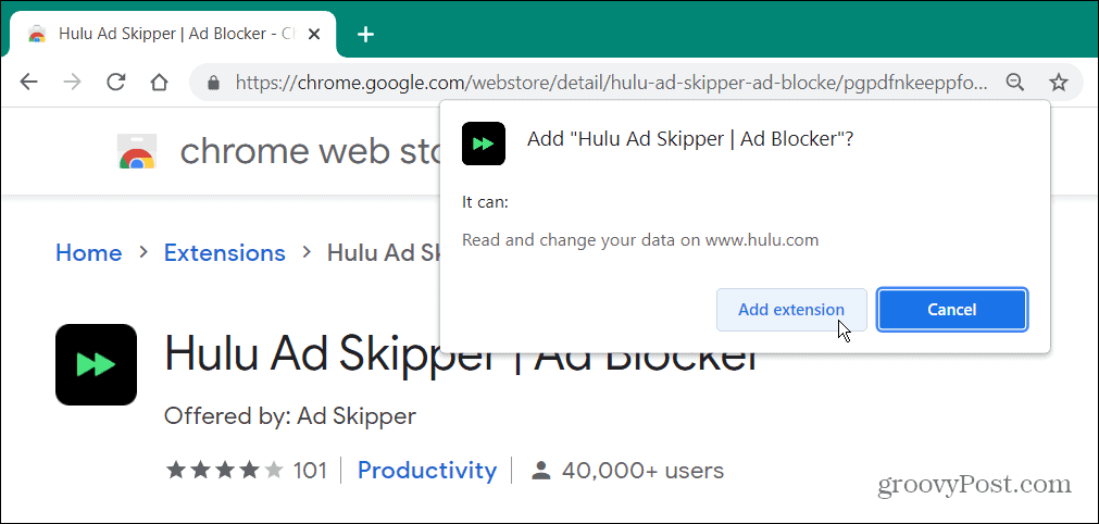 Hulu Ad-Block-Erweiterung