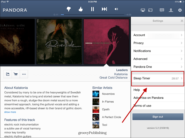 Pandora fügt Sleep Timer-Funktion für iPad hinzu