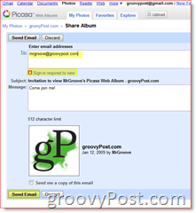 Einladung zur Anmeldung freigeben Erforderliches Picasa-Webalbum:: groovyPost.com