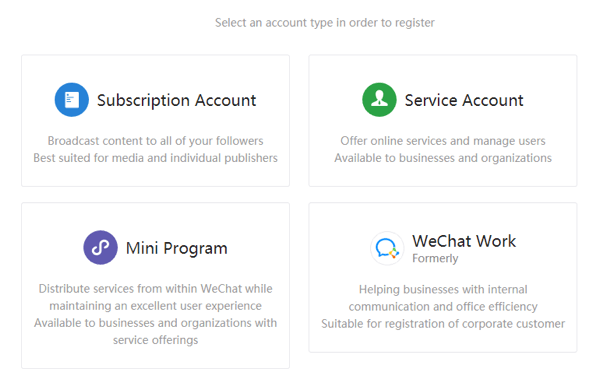 Richten Sie WeChat für Unternehmen ein, Schritt 2.