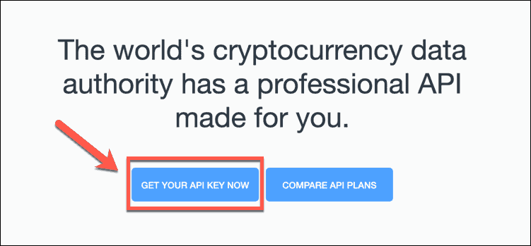 Coinmarketcap API-Schlüssel erhalten