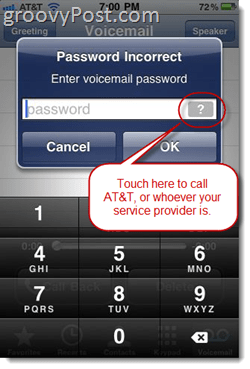 iPhone-Fehler Meldung "Passwort falsch Voicemail-Passwort eingeben"