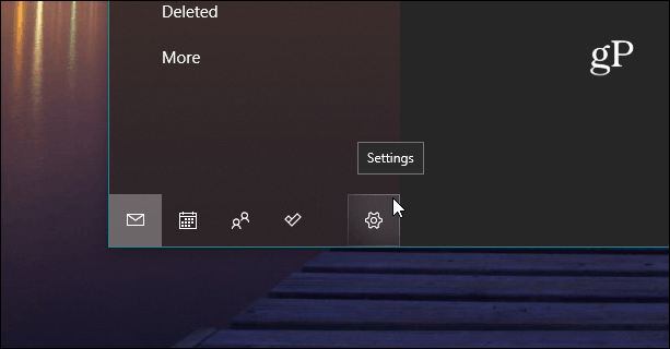 Einstellungsschaltfläche Windows 10 Mail App