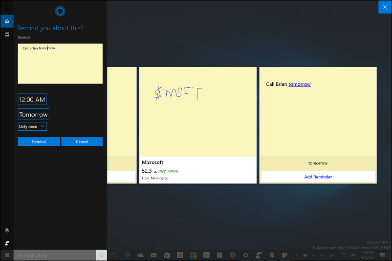 Tipp zum Windows 10-Jubiläums-Update: Verwenden Sie Inking mit Haftnotizen und Cortana