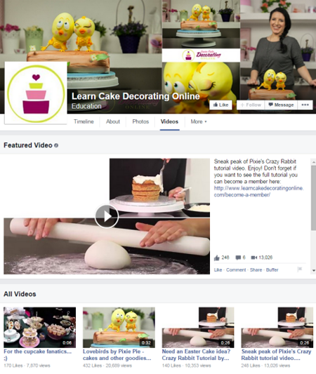 lerne Kuchen dekorieren online Facebook Videos