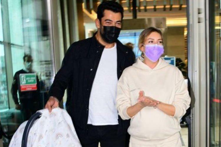 Bilder von Kenan Imirzalıoğlu und seiner Frau Sinem Kobal, die das Krankenhaus verlassen