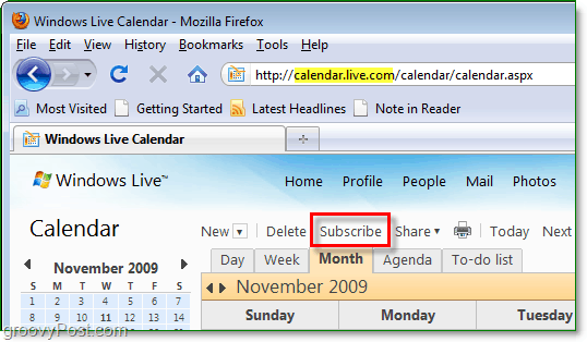 Abonnieren Sie im Windows Live-Kalender Google oder einen anderen Kalender
