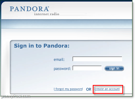 Erstellen Sie ein Pandora-Konto