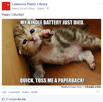 Lawrence Public Library Facebook-Post