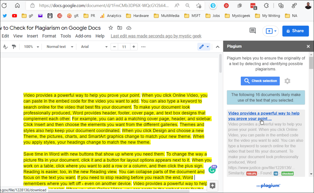 So suchen Sie in Google Docs nach Plagiaten