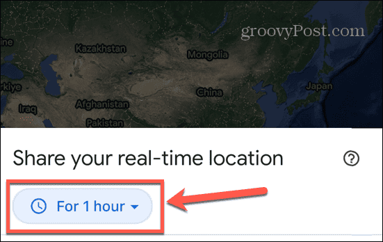 Dauer der Google Maps-Freigabe