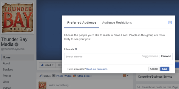 Facebook bevorzugte Publikum