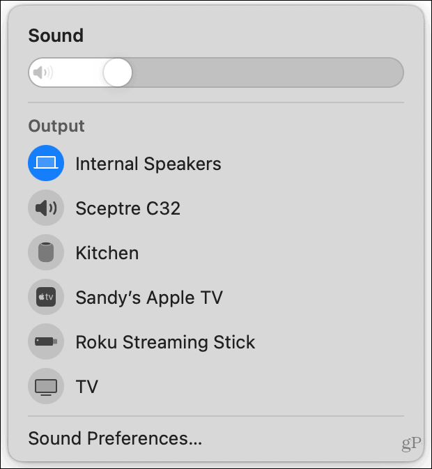 Sound Control auf dem Mac