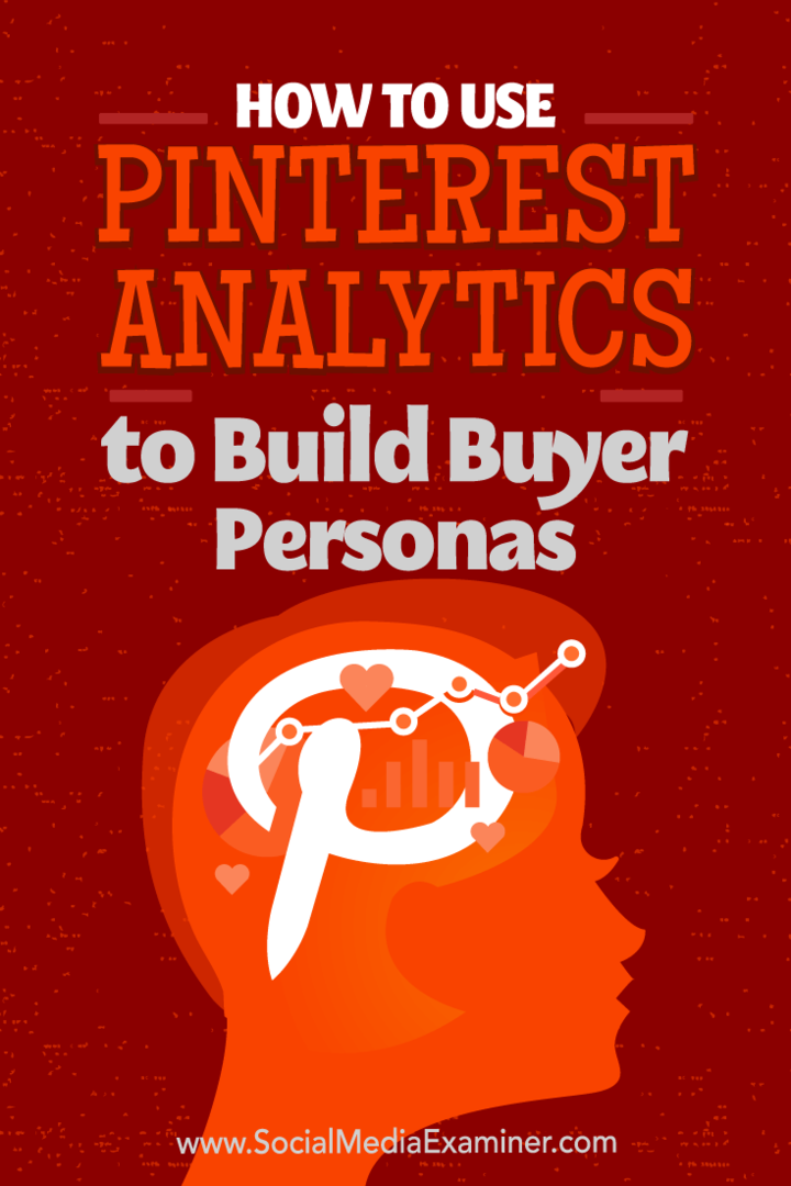Verwendung von Pinterest Analytics zum Erstellen von Käuferpersönlichkeiten von Ana Gotter auf Social Media Examiner.