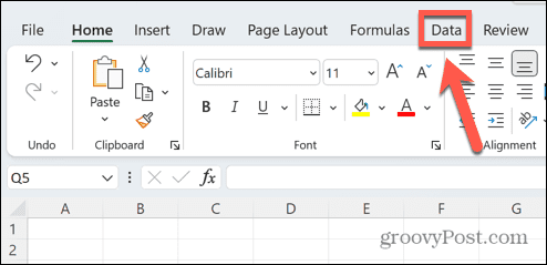 Excel-Datenmenü