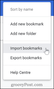 Lesezeichen in Chrome importieren