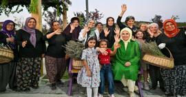 First Lady Erdoğan besuchte das Ökologische Dorf und erntete Lavendel in Ankara