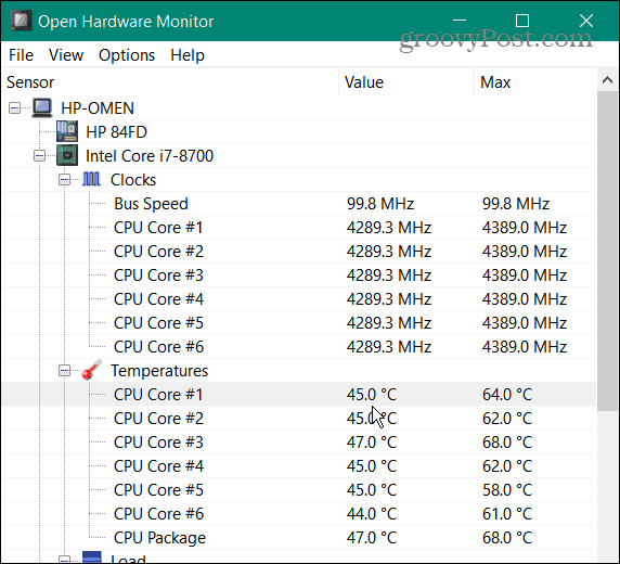 Überprüfen Sie die CPU-Temperatur unter Windows 11