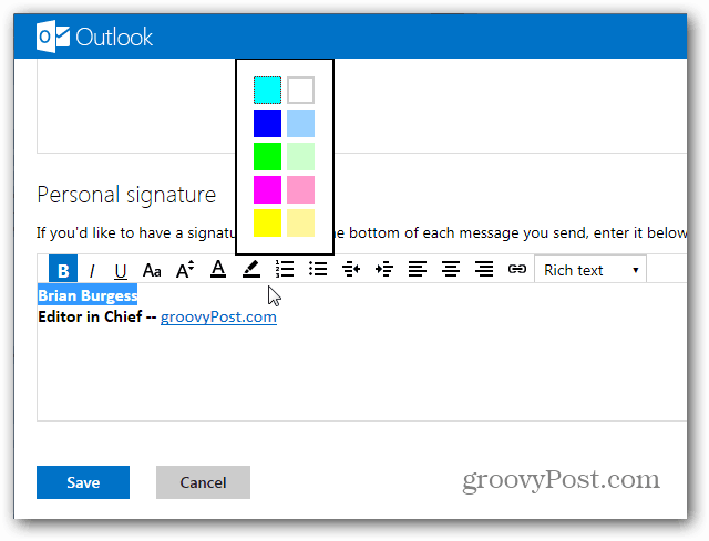So erstellen Sie eine Outlook.com-Signatur