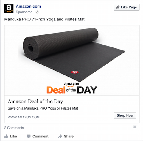 Amazon Facebook-Anzeige