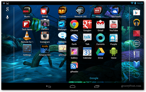 Android Nexus 7 Startbildschirm