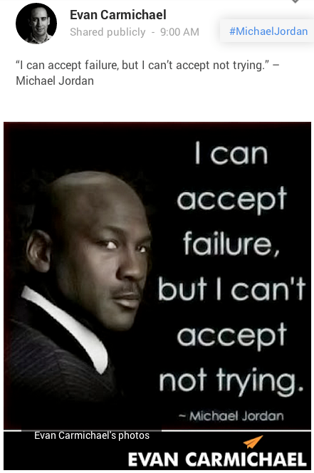 Markenbild eines Michael Jordan Zitats auf Google +