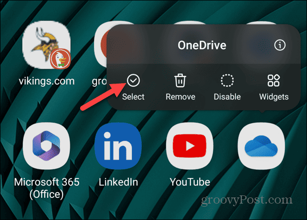 Wählen Sie die Option Android-Startbildschirm