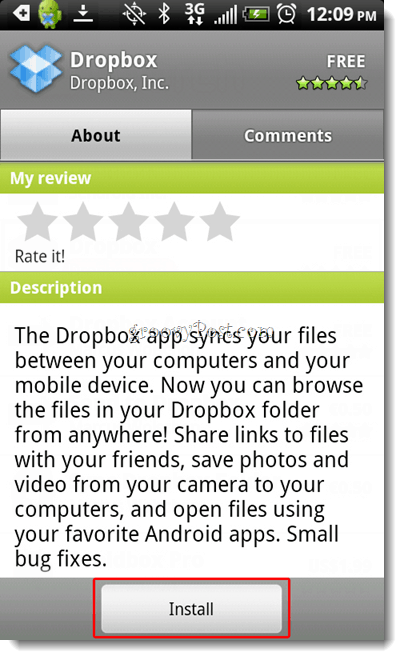Android Dropbox installieren
