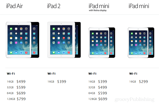 neue iPad Air Preistabelle