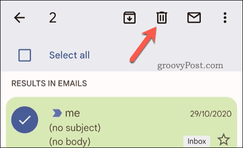 Ausgewählte E-Mails in Gmail auf Mobilgeräten löschen