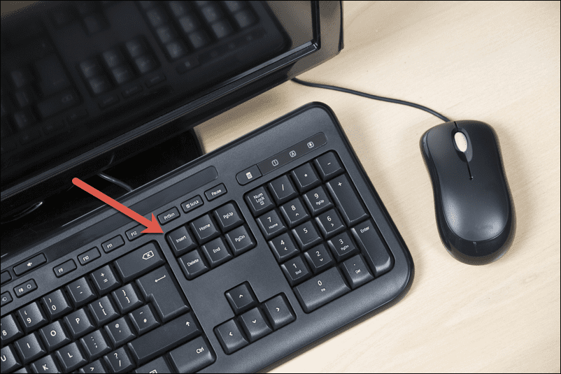 Die Einfügetaste auf einer Tastatur