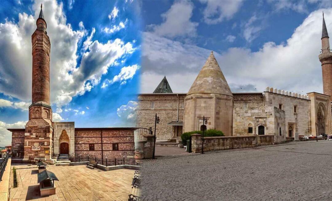 UNESCO-Weltkulturerbe-Moscheen aus Ankara und Konya. Arslanhane-Moschee und Eşrefoğlu-Moschee