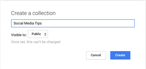 Name Google + Sammlung