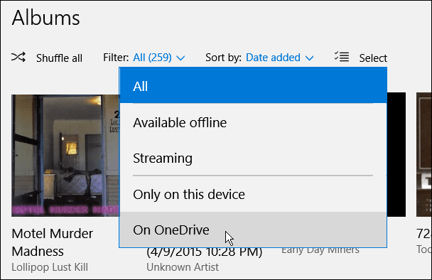 OneDrive filtern