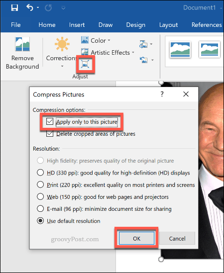 Komprimieren Sie Bilder in Microsoft Word