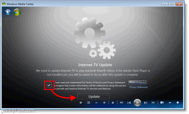 Windows 7 Media Center - Installieren Sie das Internet-TV-Update