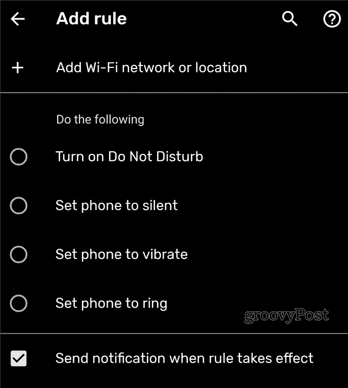 Android-Regeln Regel hinzufügen