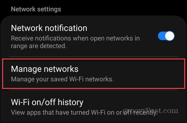 Vergessen Sie eine Wi-Fi-Verbindung auf Android