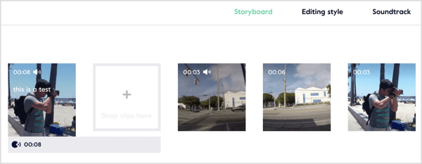Bearbeiten, schneiden und ordnen Sie Clips neu an und zeigen Sie eine Vorschau Ihres Videos im Magisto-Storyboard-Editor an.