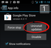 Deinstallieren Sie Updates Google Play Store