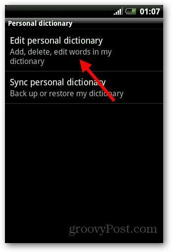 Wörterbuch hinzufügen Android 5